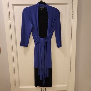 Jones New York Blue and Black Sheath Dress
